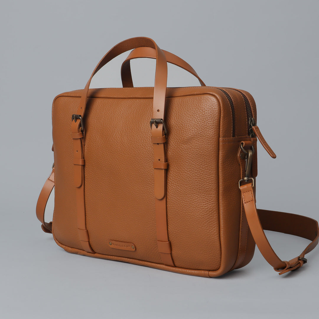 Tan Leather briefcase for men