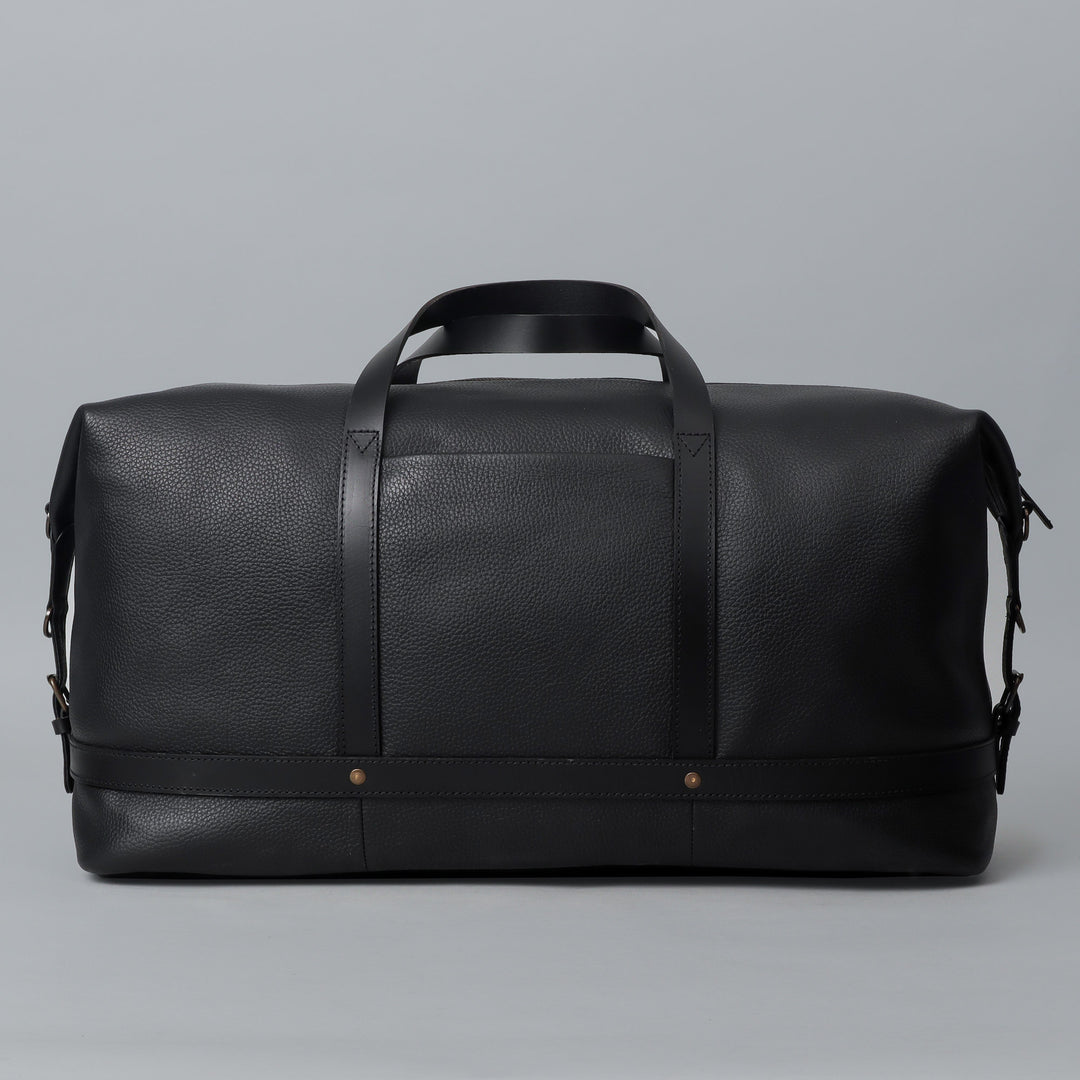 black leather travel bag for women