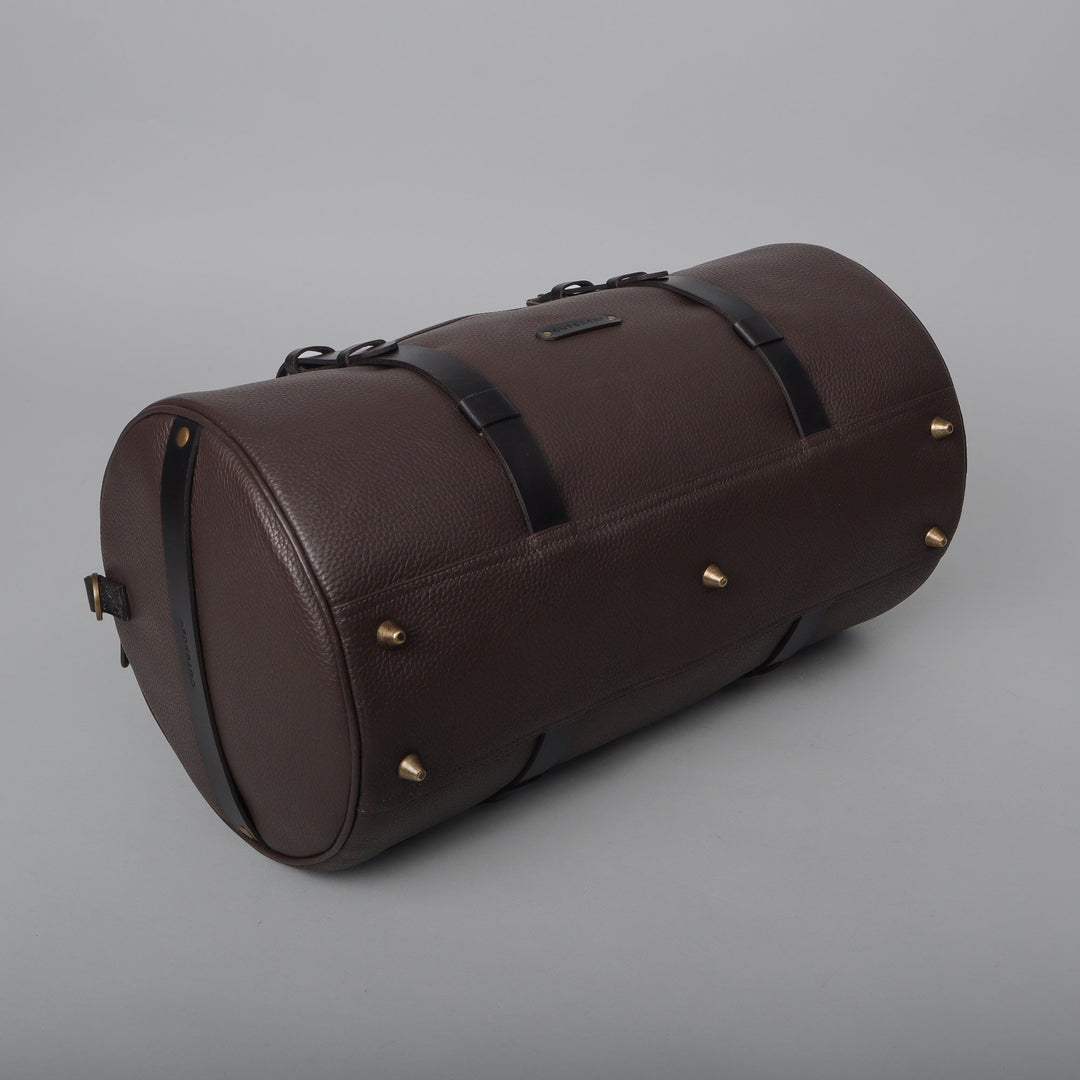 brown leather gym duffle bag for women