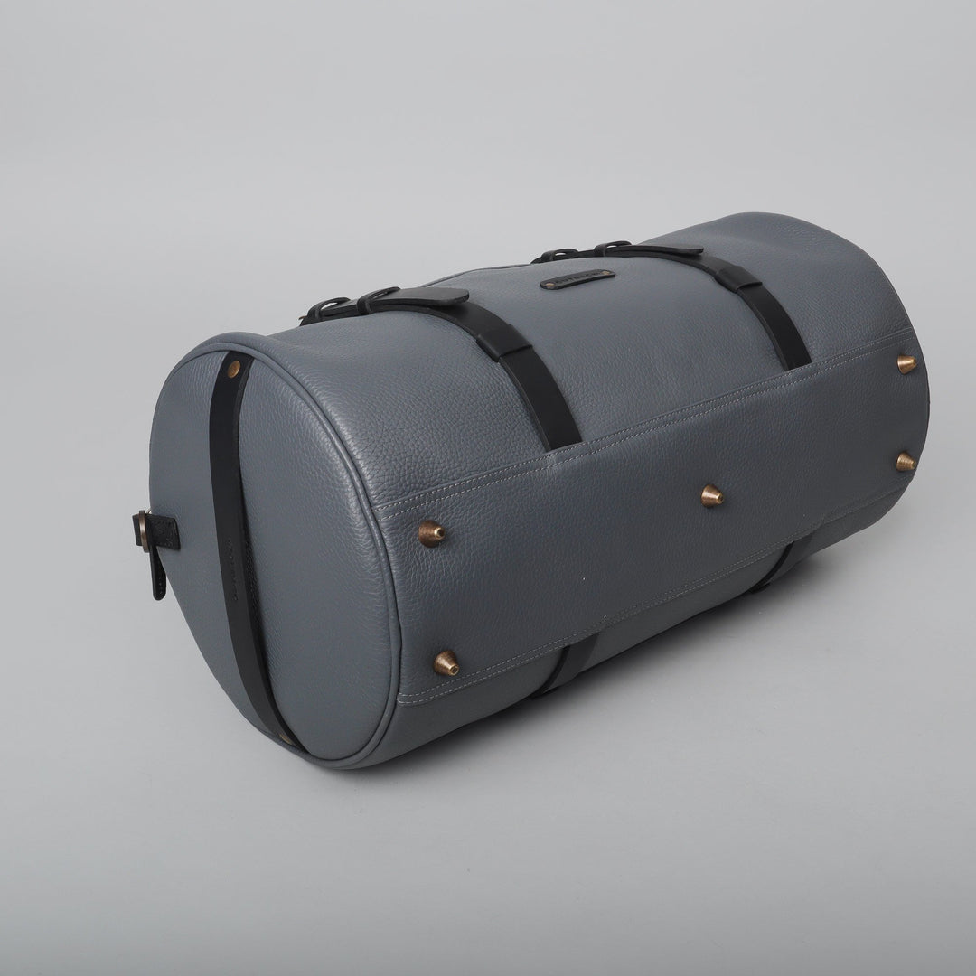 grey leather gym bag for man and women