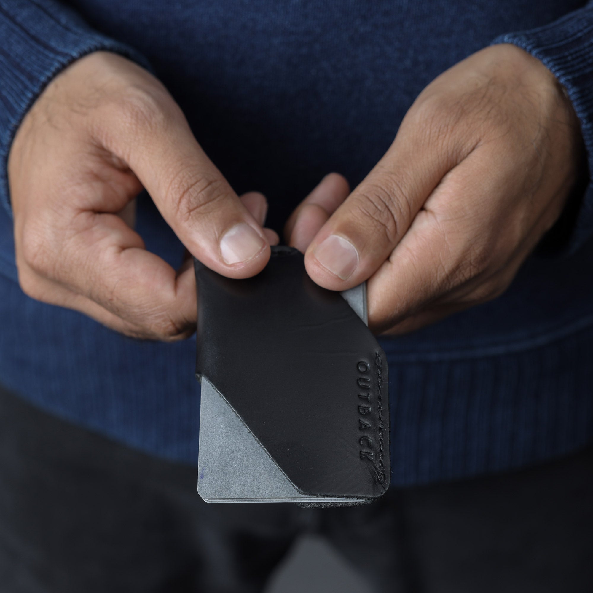 slim leather card sleeve