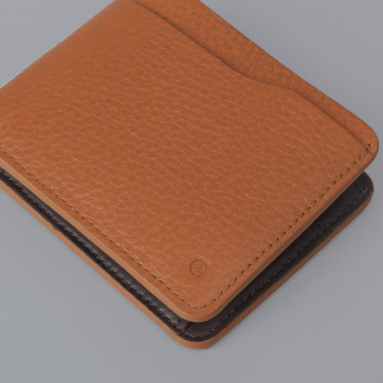 Tan handmade leather wallet