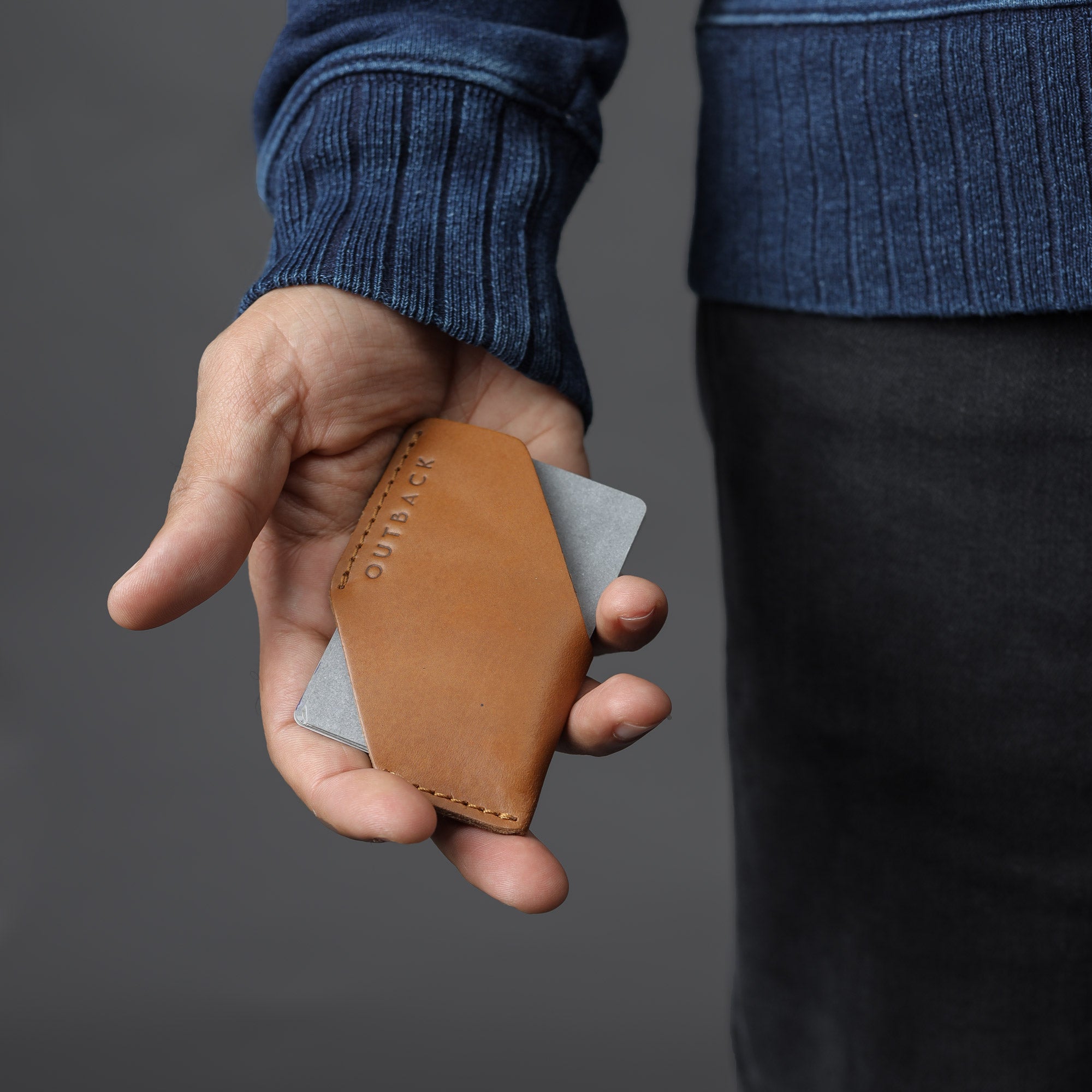 personalized leather card sleeve