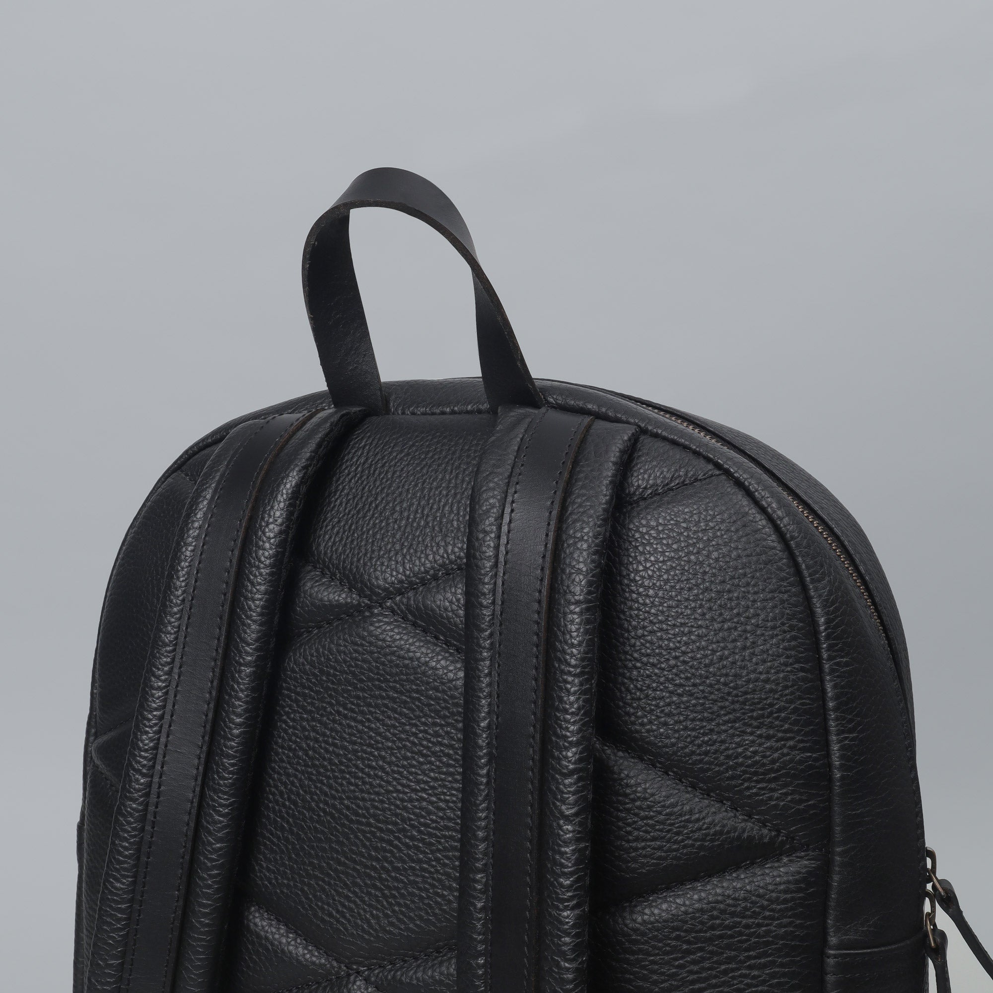 Black real leather backpack fashion