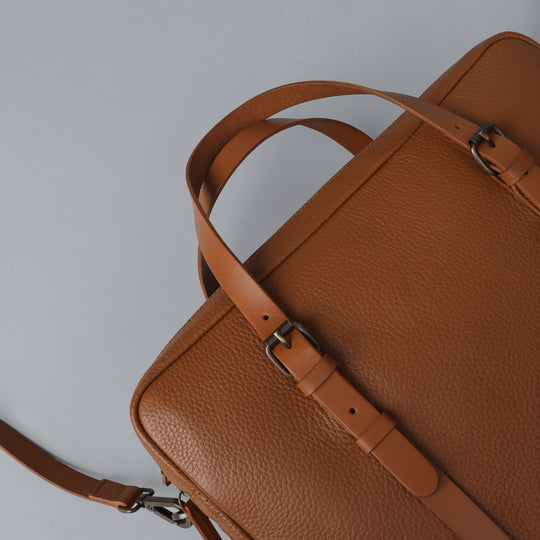 tan Leather briefcase for laptop