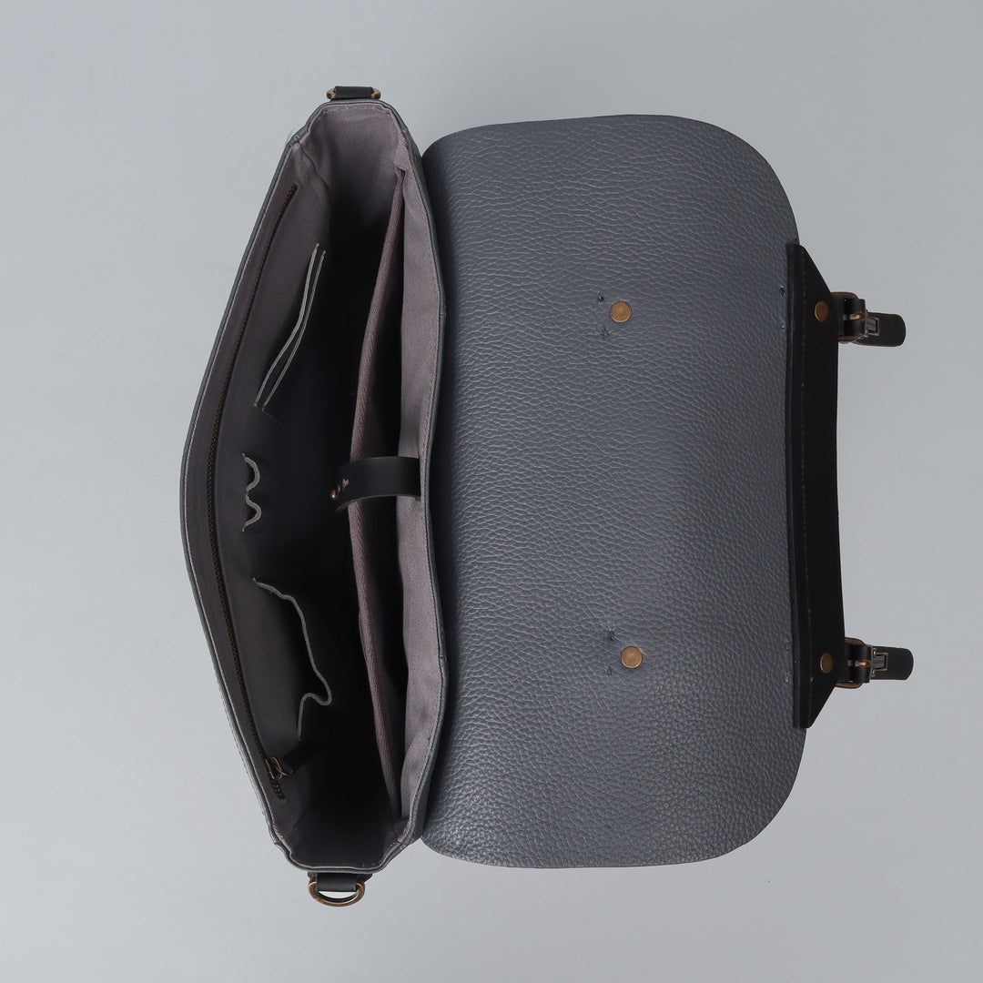 spacious leather briefcase