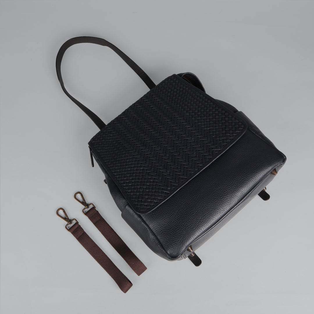 Donna Weaved Leather Diaper Bag