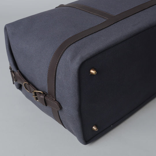 blue canvas large travel bag