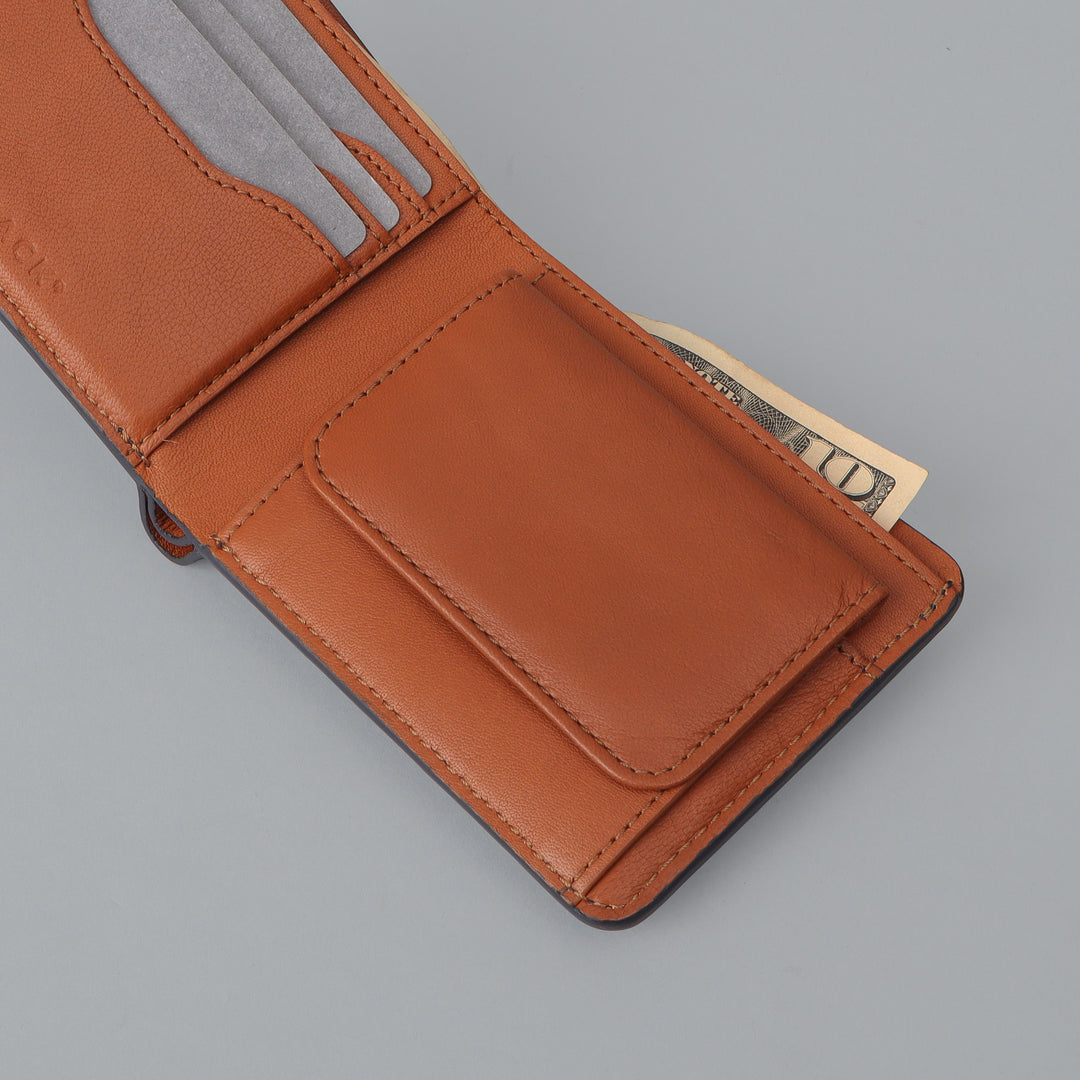 navy leather wallet card holder