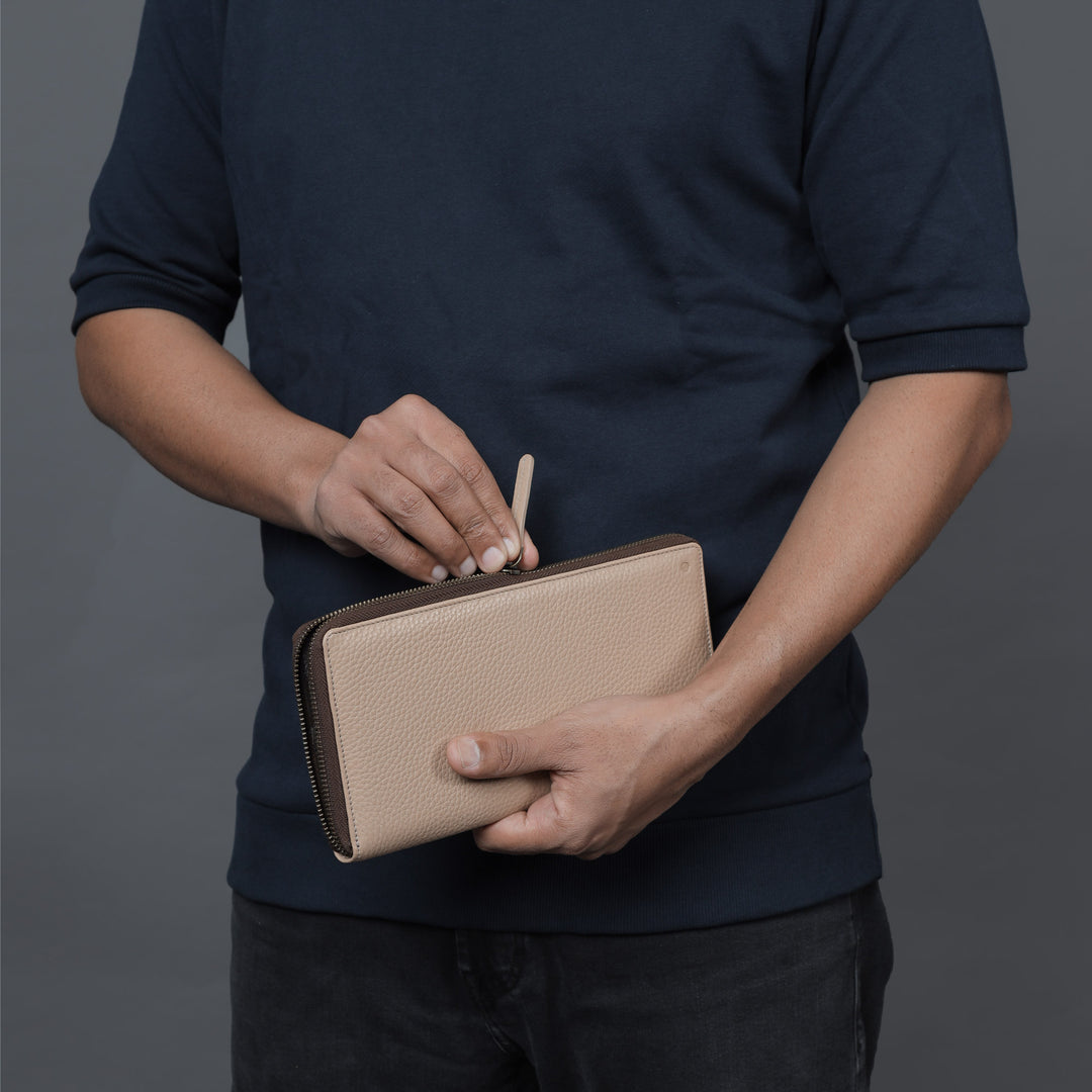 leather cheque book wallet mens