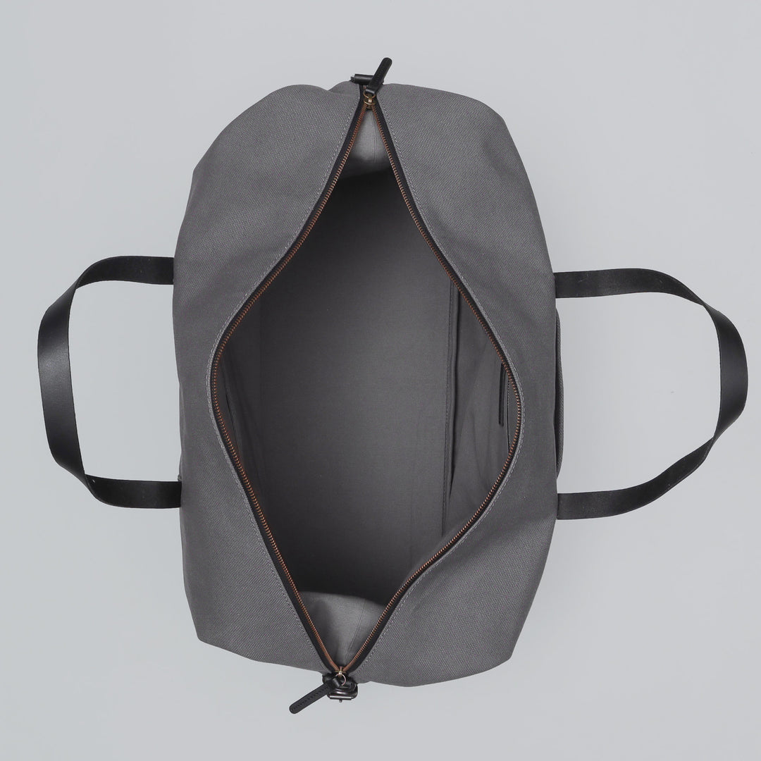 grey canvas spacious travel bag