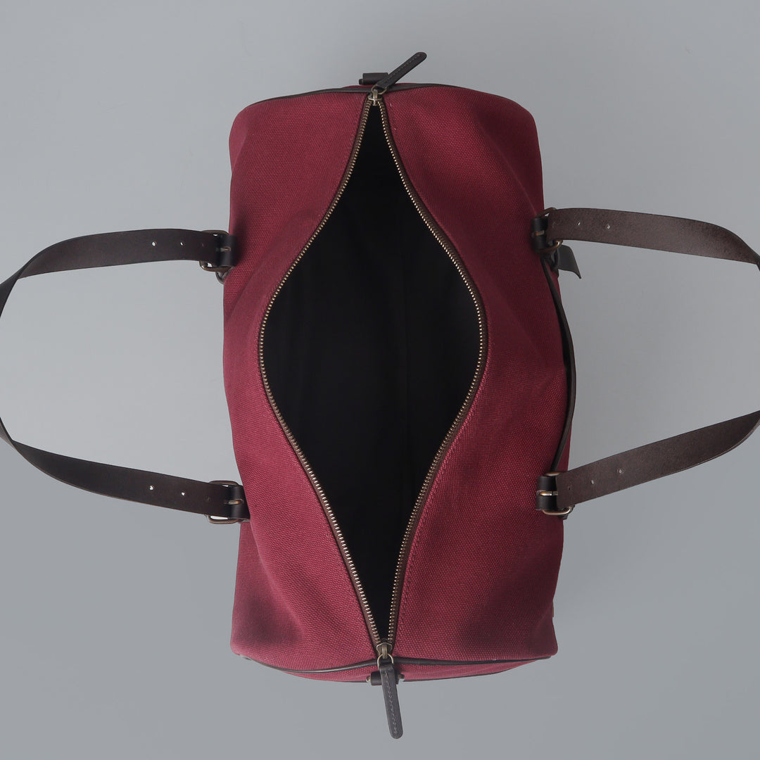 maroon canvas gym duffle bag for men