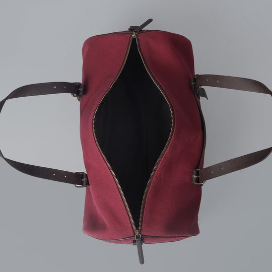 maroon canvas gym duffle bag for men