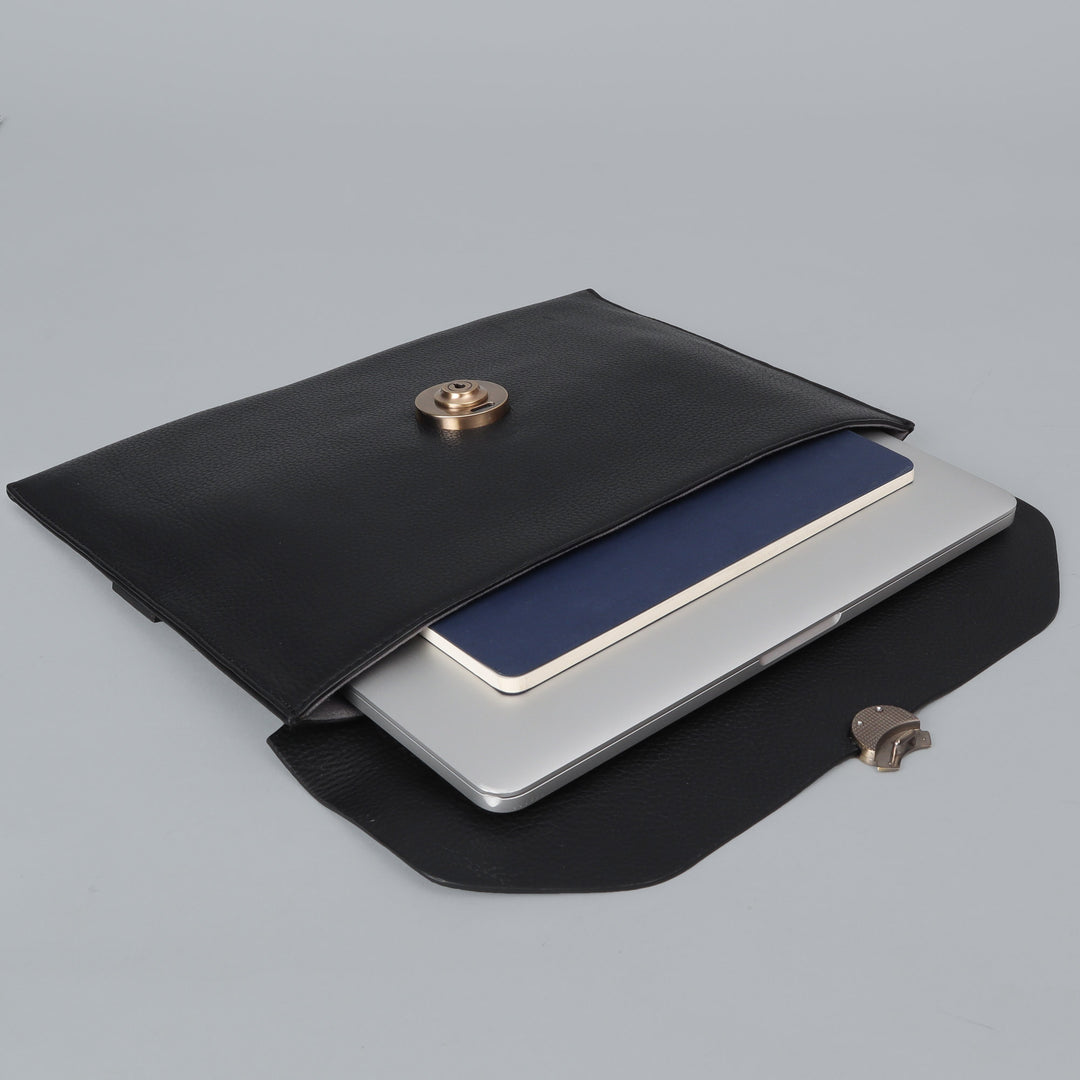 handmade leather laptop sleeve