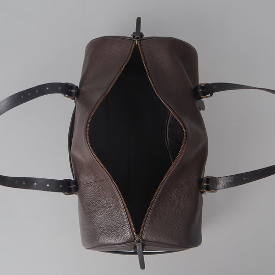 unisex brown leather duffle bag 