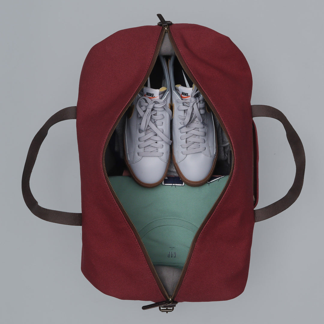maroon canvas travel bag for women
