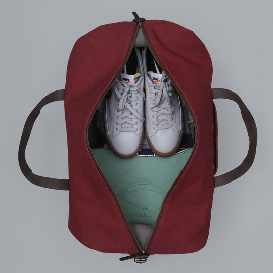 maroon canvas travel bag for women