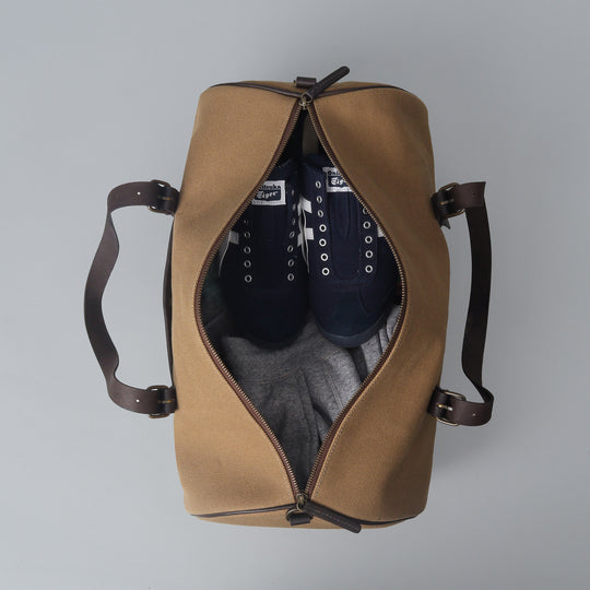 khaki canvas gym duffle bag for men