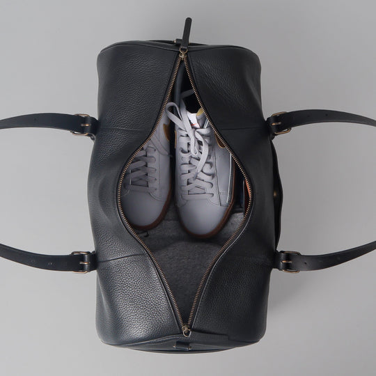 black leather gym duffle bag for men