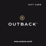 Outback gift card, black with the brand logo in gold